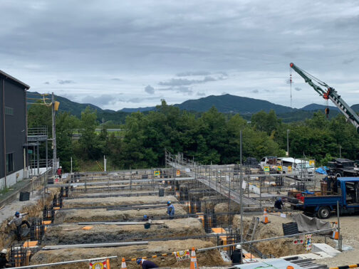 大洲市｜鉄筋工事｜有限会社水沼鉄筋 愛媛県内子町にて、新築工場の基礎工事を行いました。